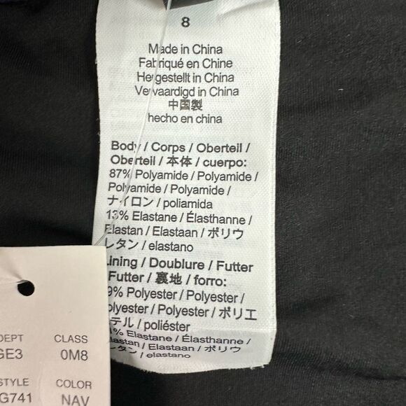 J. Crew Women’s size 8 Ruffle deep-V one-piece swimsuit Navy Blue NEW - Picture 8 of 10